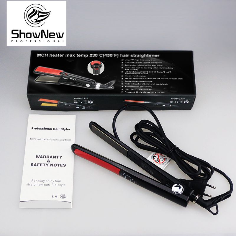 1 inch MCH heater Flexible floating plate LED display hair straightener