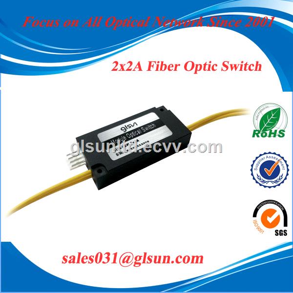 2x2A fiber optic switch module wrapping in coupling technology