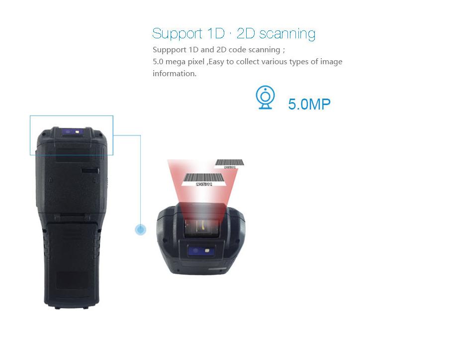 35 inch Android Wireless Barcode Scanner with Printerhandheld PDAMobile Data Terminal ZKC3505