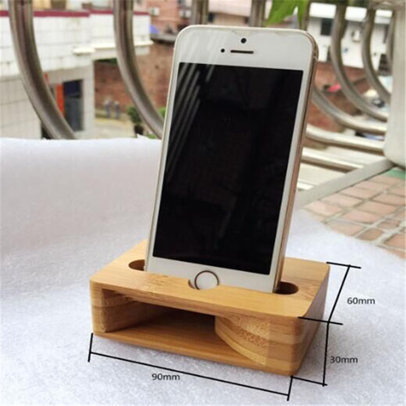 Fashion Bamboo Stand With Speaker Function For Mobile Phone