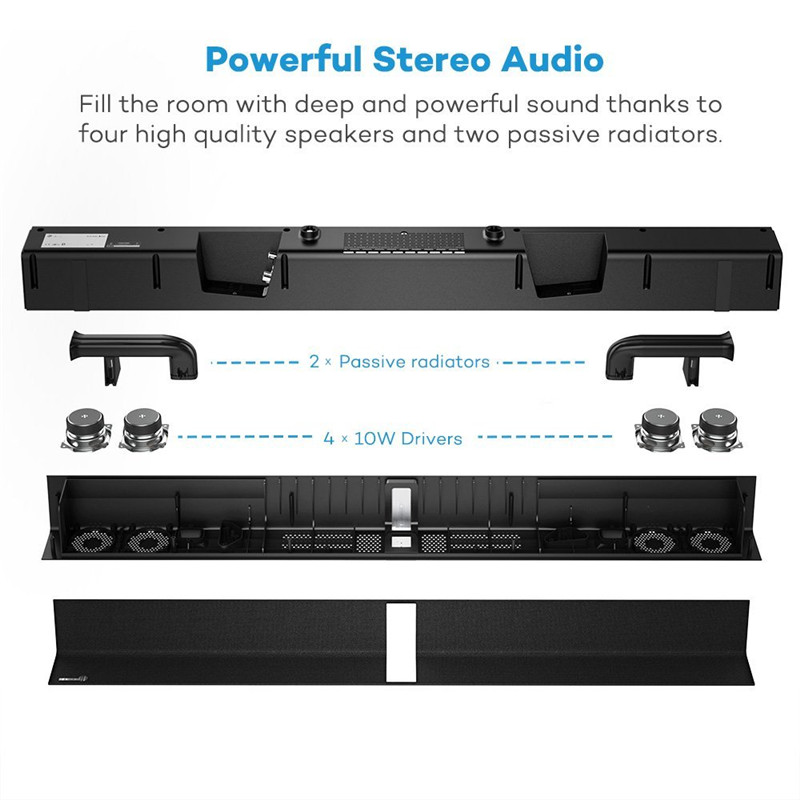 LuguLake 39 inch 20Channel Soundbar 40Watt Bluetooth speaker