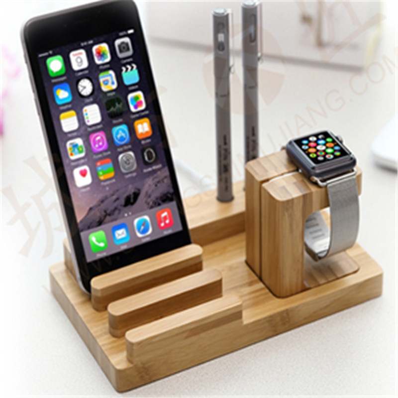 Natural Wooden Display For PC Watch and Phone Without Charge