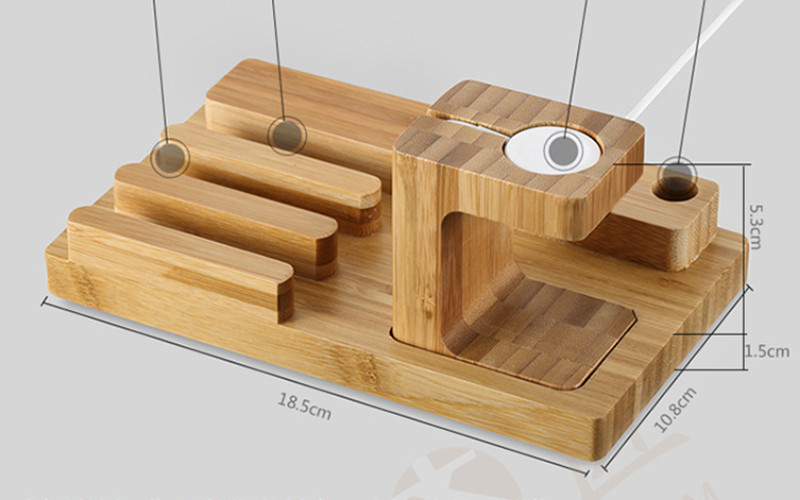 Natural Wooden Display For PC Watch and Phone Without Charge