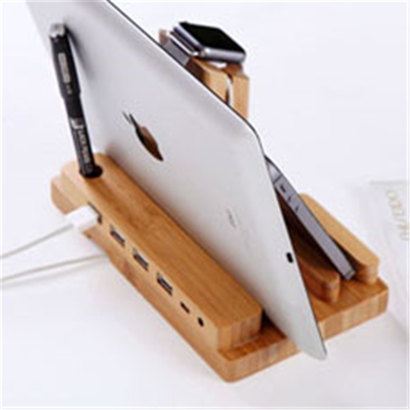 Wooden Stand For Tablet PC Display Stand With Charger