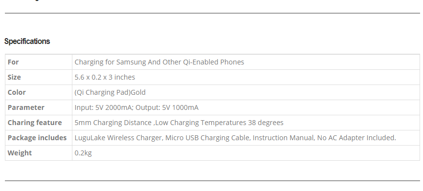 LuguLake UltraSlim QiEnabled Wireless Charging Pad Station