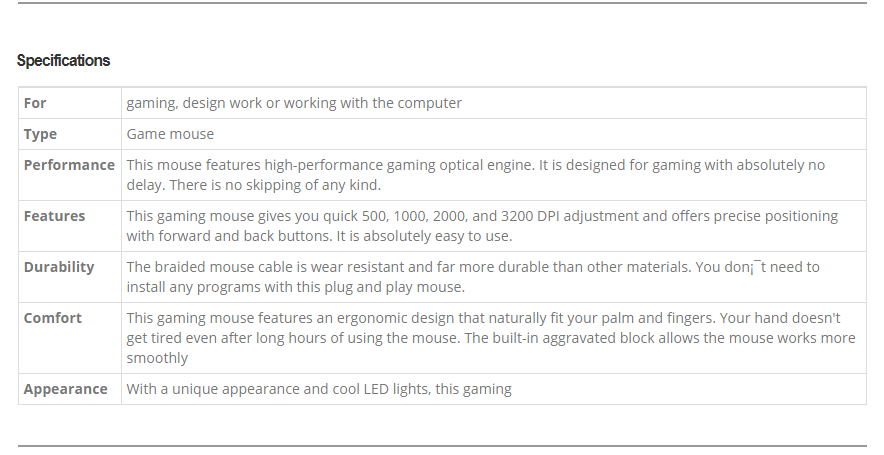 LuguLake High Precision Ergonomic Laser Game Mouse