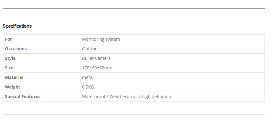 Outdoor Network P2P 720P Waterproof Camera