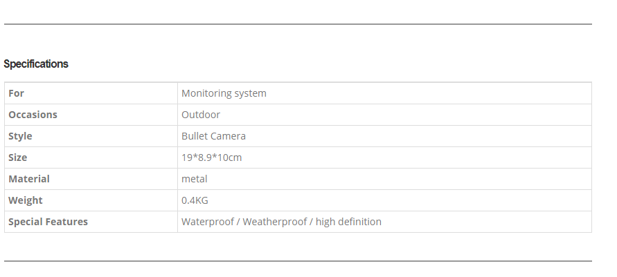 Outdoor Wireless Waterproof Camera