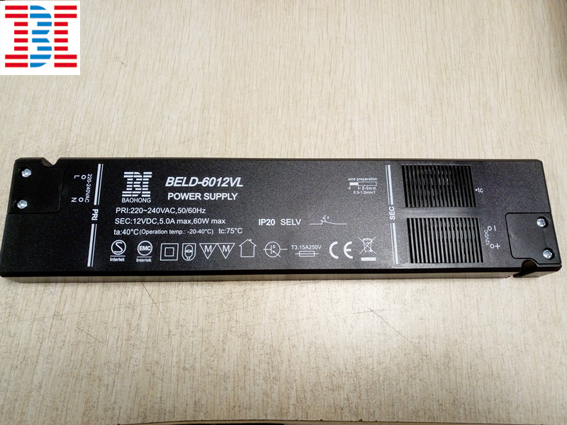 60W12V constant voltage led power supply manufacturer in China