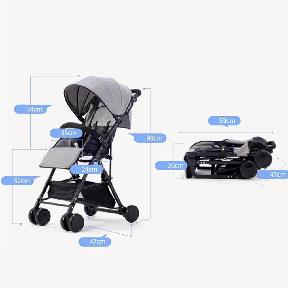 Ultralight portable folding baby travel stroller