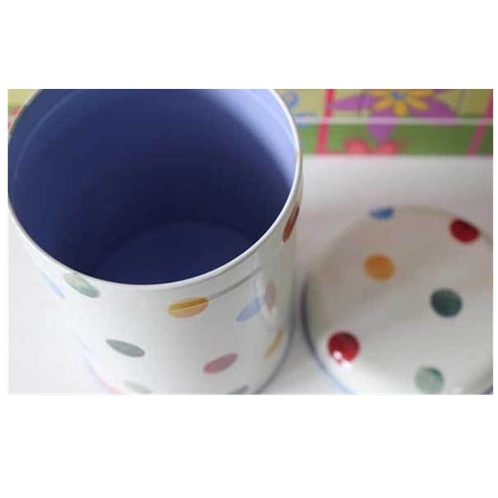 Dot Print Storage Metal Tea Tin Box