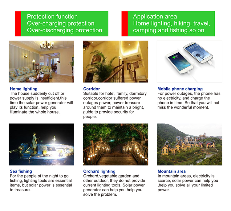 WGP rechargeable LED solar emergency light with mobile phone charger