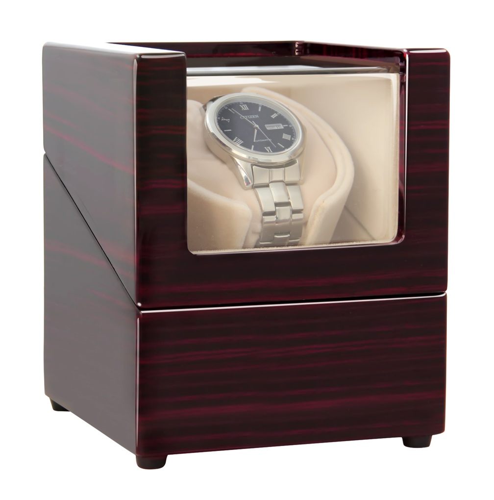 New Version CHIYODA Wood Handmade Inserted Pillow Automatic Single Watch Winder