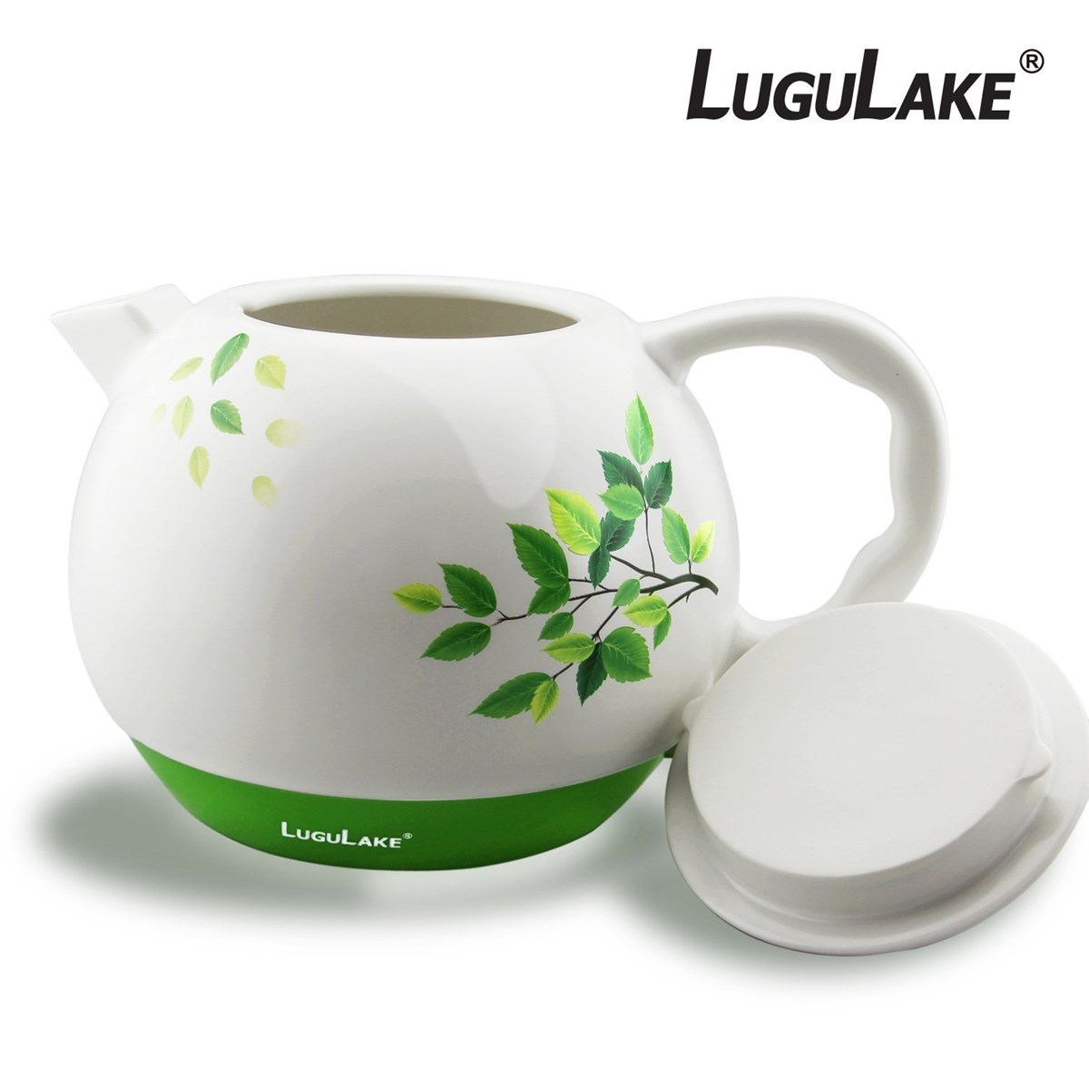 LuguLake Ceramic Teapot Electric Kettle Water Boiler 1300ML