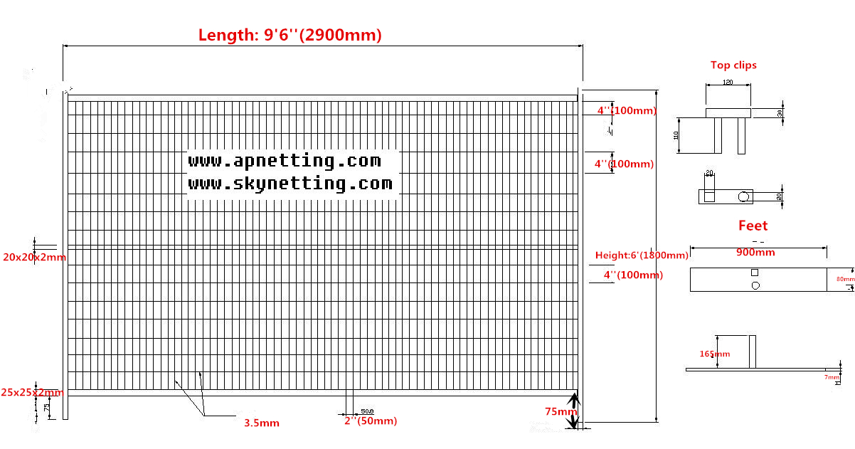 Canada temporary fence and portable construction security fence panel hot sale