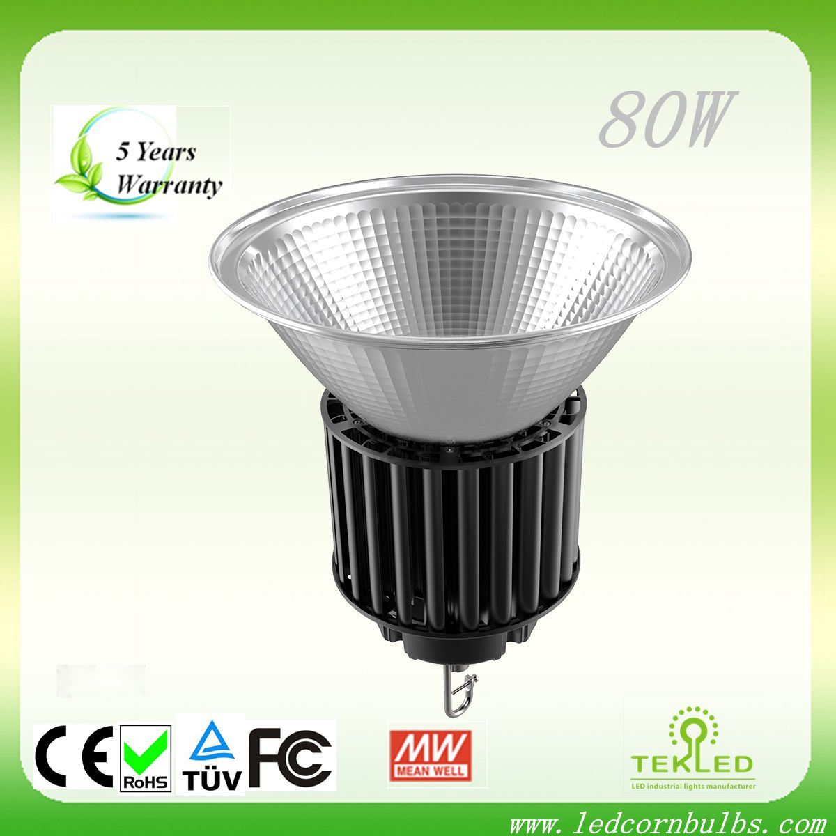 IP65 80W LED High Bay Light UL approval Mean Well driver 3 years warranty
