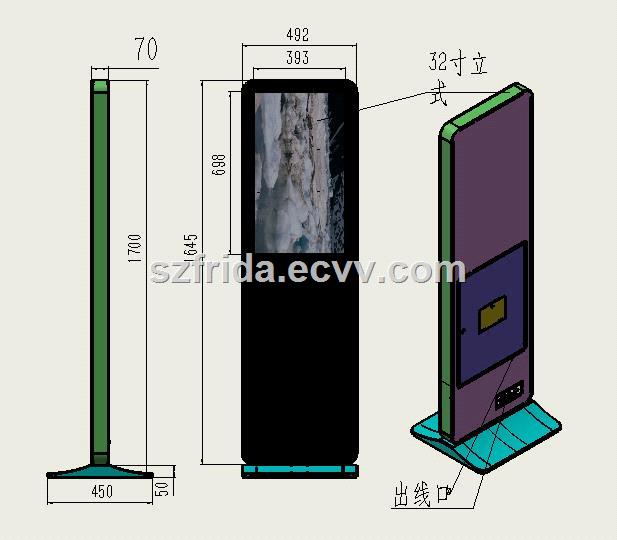 3298 TFT LCD Digital Signage Panel Multimedia Advertising Player Display for Indoor Floor Standing HD Resolution