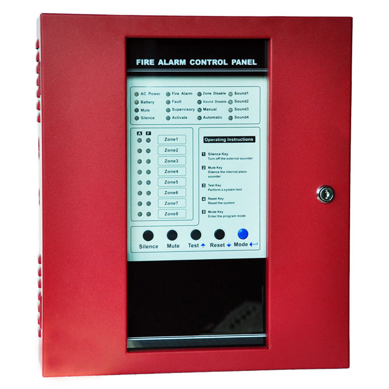 8 zones Conventional Fire Alarm Control Panel master panel alarm host for fire security system