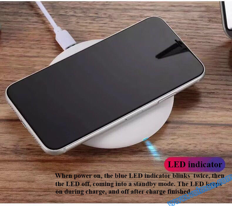latest small round wireless charger for Qi phones