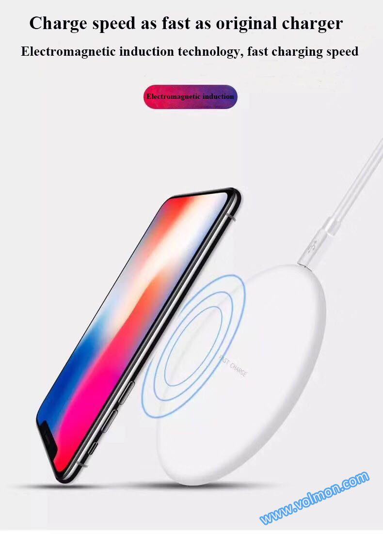 latest small round wireless charger for Qi phones