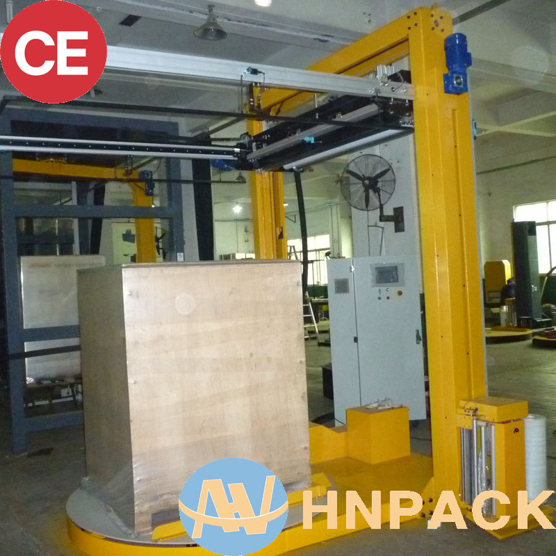 China pallet wrapper manufacturer supply Automatic Pallet Wrapper with Top Sheet Dispenser supplier