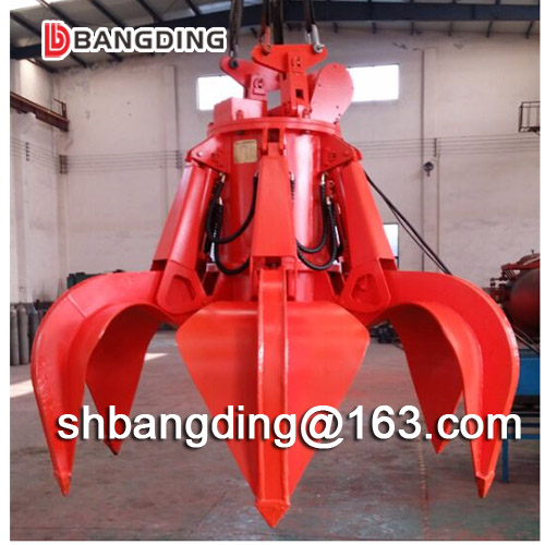 hydraulic orange peel grab bucket for stone unloading