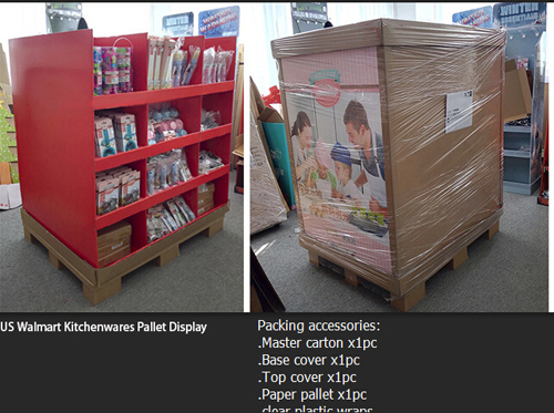 OEMODM US standard Cardboard Pallet Display with 4 sides for demonstrating products PDQ Displays