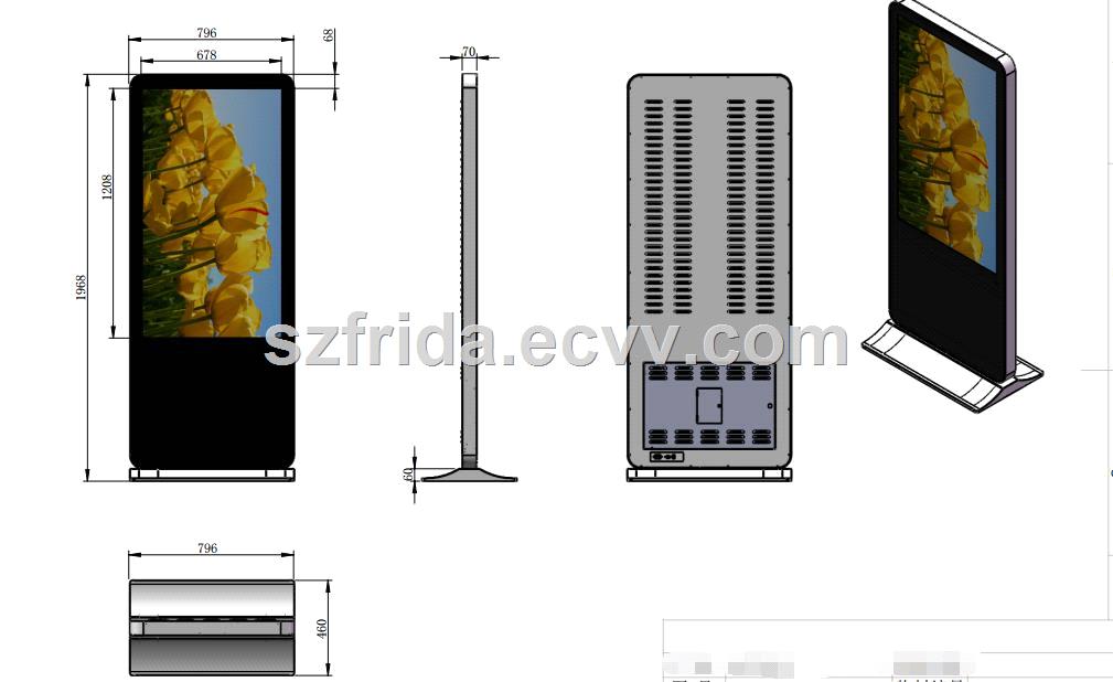 55 inch floor stand TFT LCD digital signage indoor LCD digital display Advertising screen