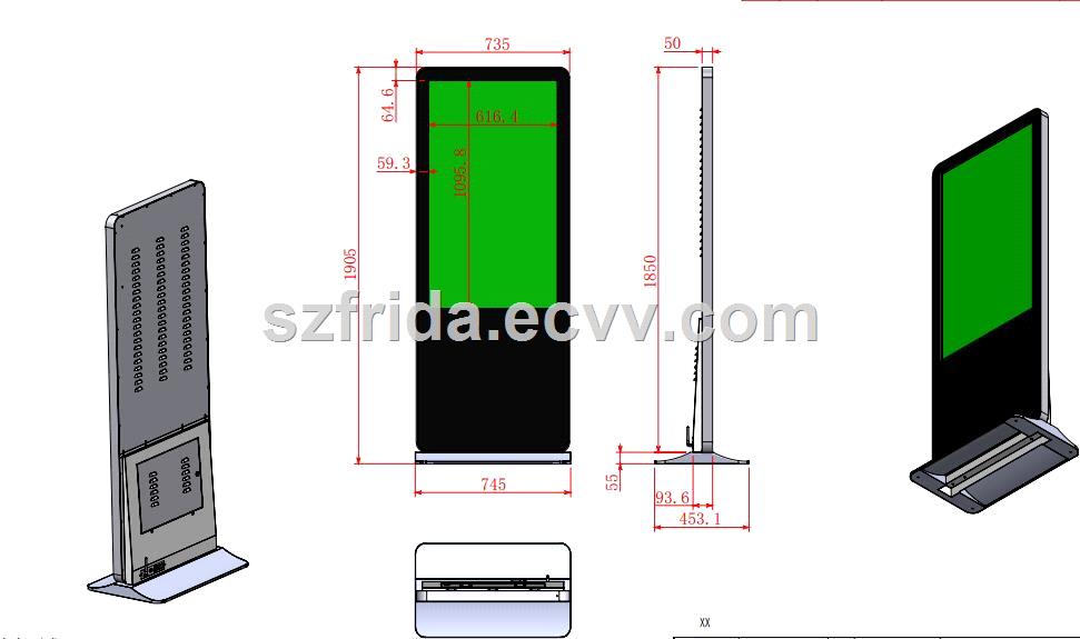 49 inch Full HD TFT LCD Digital Signage Indoor Floor Standing Advertising Display Screen