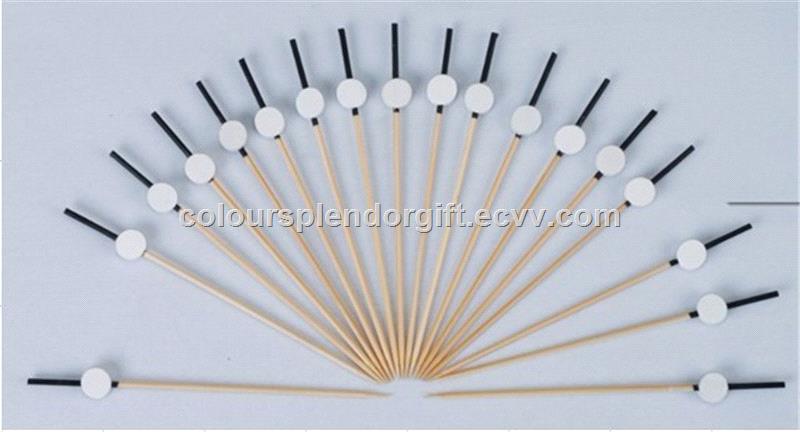 12cm Fruit Tooth Pick Creative Round Shape Fruit Fork Toothpicks Barbecue Toothpick Bamboo Cocktail