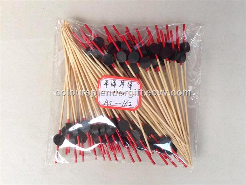 12cm Fruit Tooth Pick Creative Round Shape Fruit Fork Toothpicks Barbecue Toothpick Bamboo Cocktail