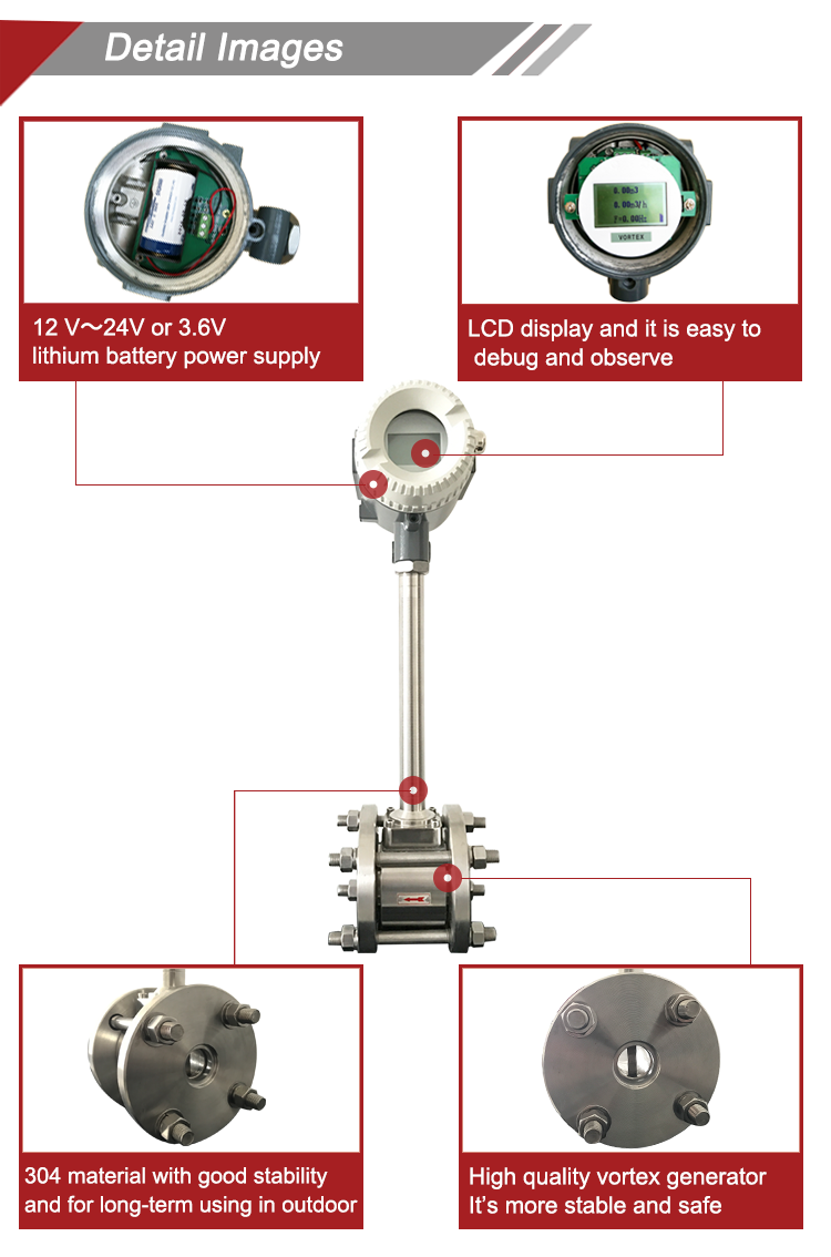 420mA Local Display Vortex Gas Flow Meter