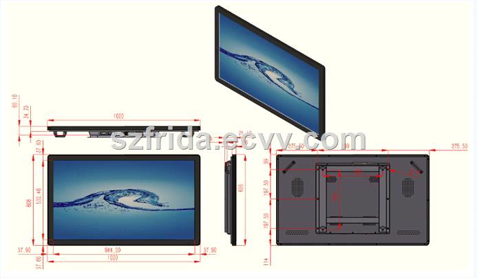 Wall mounted HD 43 LCD digital signage indoor LCD screen advertising panel player