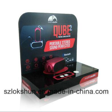 Acrylic Soundbox Display Showcase with 4C silkscreen printing China Acrylic Electronic Display stand manufacturer