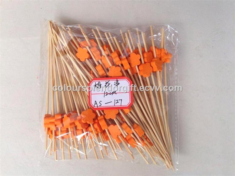 12cm Handmade Cocktail Picks Flower Shape Cocktail Sticks Frilled Toothpicks Party Supplies Multicolor