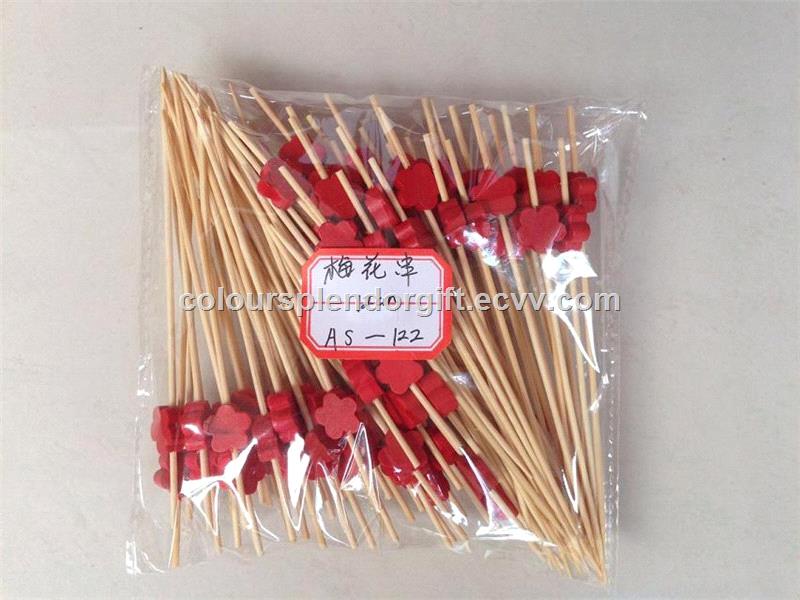 12cm Handmade Cocktail Picks Flower Shape Cocktail Sticks Frilled Toothpicks Party Supplies Multicolor