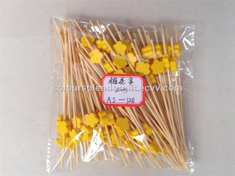 12cm Handmade Cocktail Picks Flower Shape Cocktail Sticks Frilled Toothpicks Party Supplies Multicolor