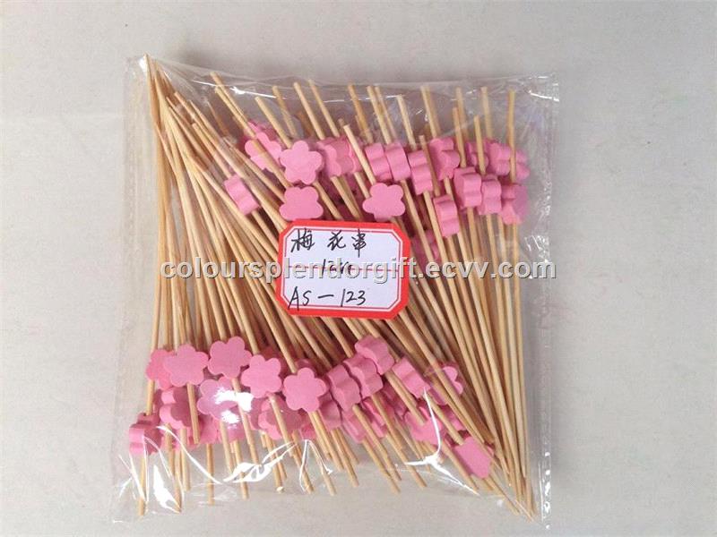 12cm Handmade Cocktail Picks Flower Shape Cocktail Sticks Frilled Toothpicks Party Supplies Multicolor