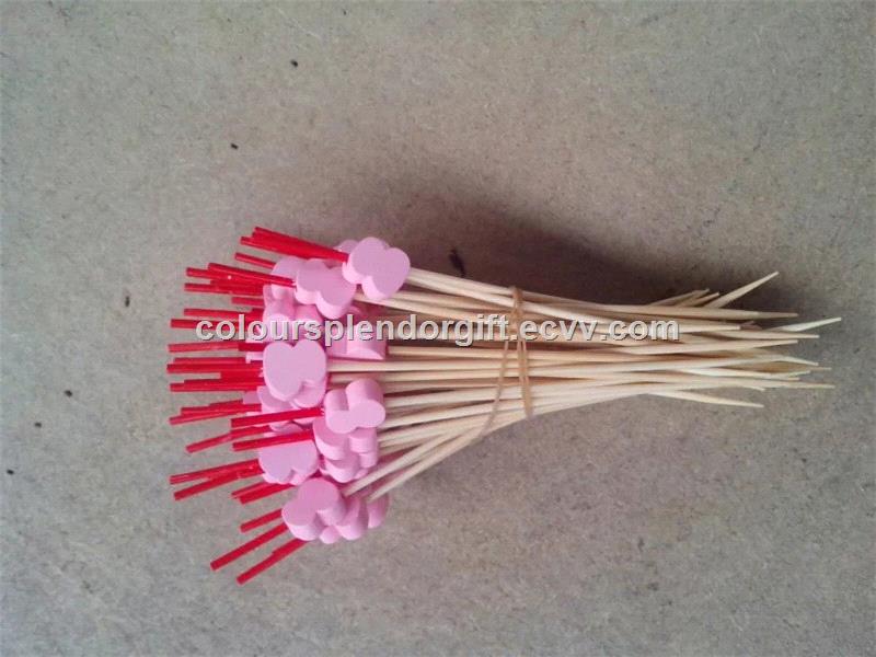 Romantic Creative Bamboo Food Picks fruit fork Sticks Buffet Cupcake Wedding Festival Party Decorations Toppers Cocktail