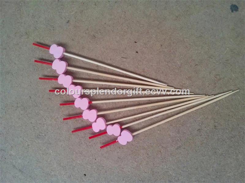 Romantic Creative Bamboo Food Picks fruit fork Sticks Buffet Cupcake Wedding Festival Party Decorations Toppers Cocktail