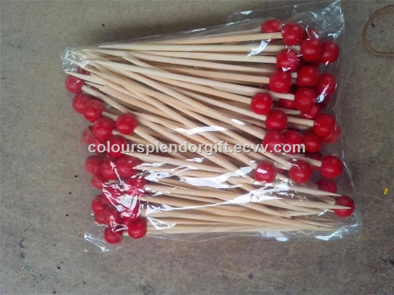 12cm Balls Wood Sports Themed Bamboo Pick Skewer Great For Cocktail PartiesInnsWeddingsReceptionsHolidays