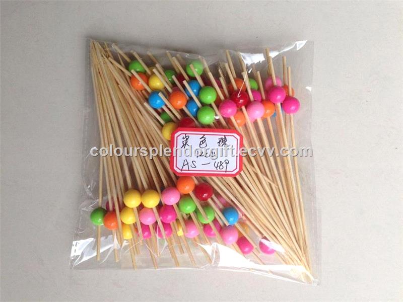 12cm Sandwich Fruit Cocktail Sticks Colourful Crystal Balls Cocktail Picks For Bachelorette Or Sweet 16 Party