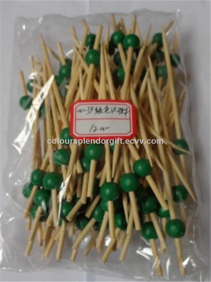 Barbecue Accessories Cocktail Bamboo Ball Picks Bamboo Knotted Skewers for Cocktail Party