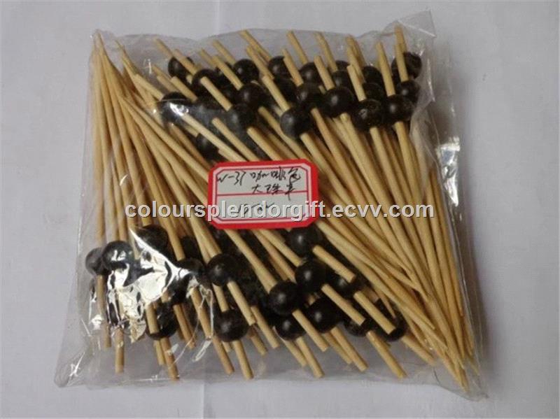 Barbecue Accessories Cocktail Bamboo Ball Picks Bamboo Knotted Skewers for Cocktail Party