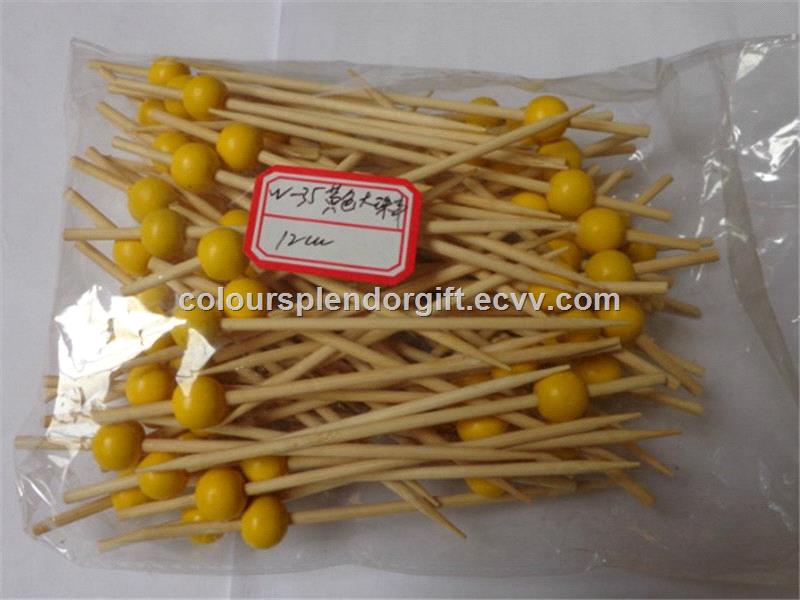 Barbecue Accessories Cocktail Bamboo Ball Picks Bamboo Knotted Skewers for Cocktail Party