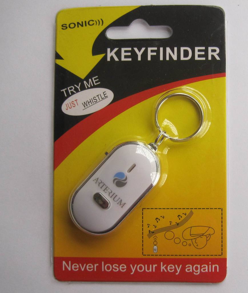 Blister package opp bag package Coin holder keychain anti lost whistle key finder with existing stock product