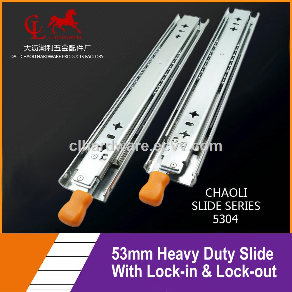 53mm Heavy Duty Drawer Slide with Lock-in & Lock-Out