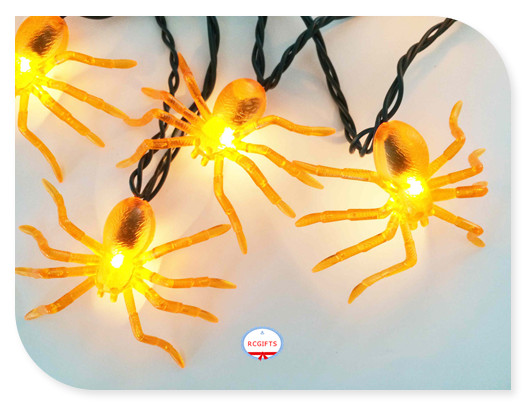 LED BatteryOperated Plstic Halloween Spider String Light