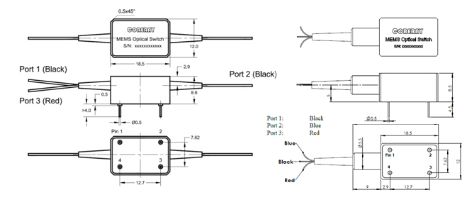 China Manufacturer Low Cost System Monitoring 1x2 MEMS Fiber Optic Switches