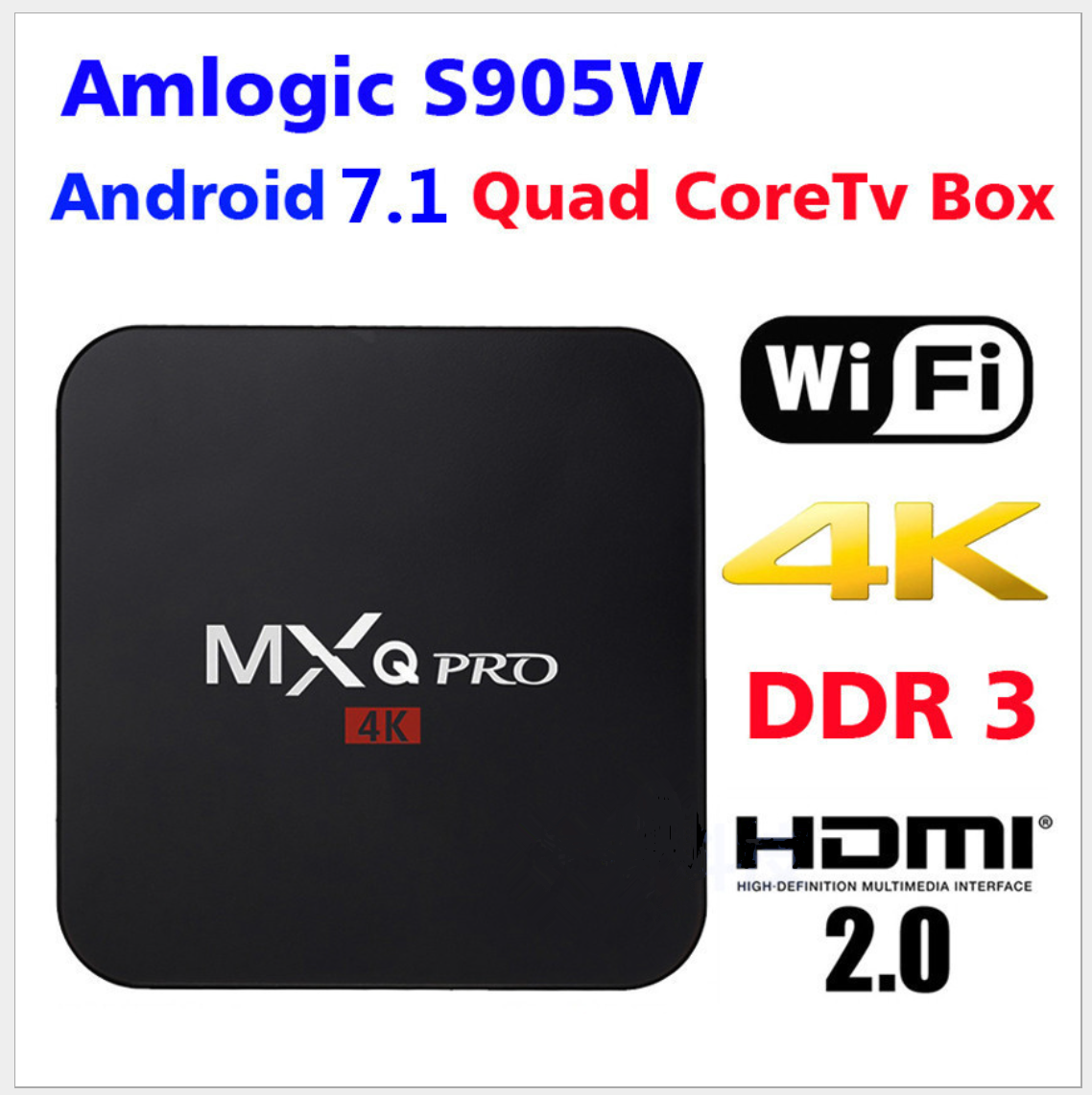 2018 hot sale Amlogic S905W TV Box MXQ Pro 2GB RAM 16GB ROM Android 71 Kodi 4k HD with WiFi SD card 4USB ports